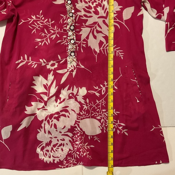 Soft Surroundings Pink Tunic Cover‎ Up Floral Print - Picture 3 of 11